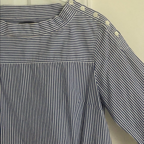 Jcrew Asymmetrical Striped Blouse - Picture 2 of 4